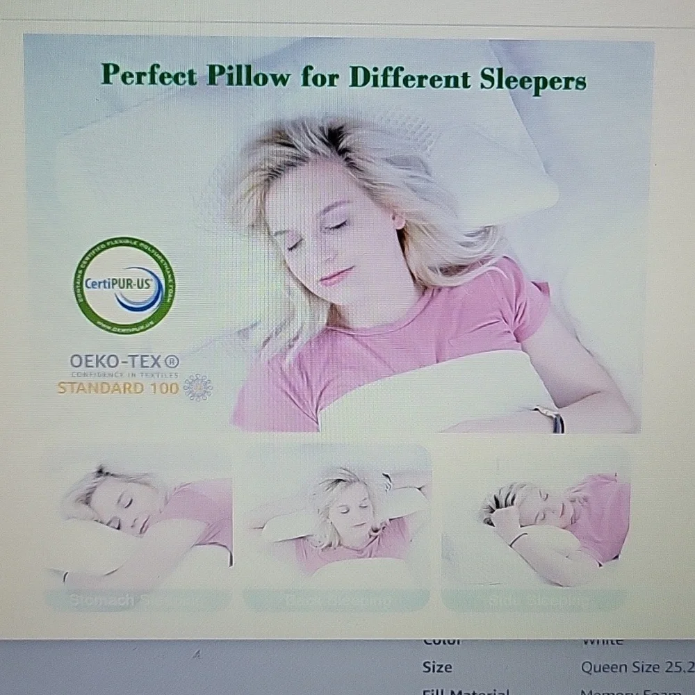 Elviros Cervical Memory Foam Pillow Contour Pillows Neck Shoulder Pain QUEEN NEW